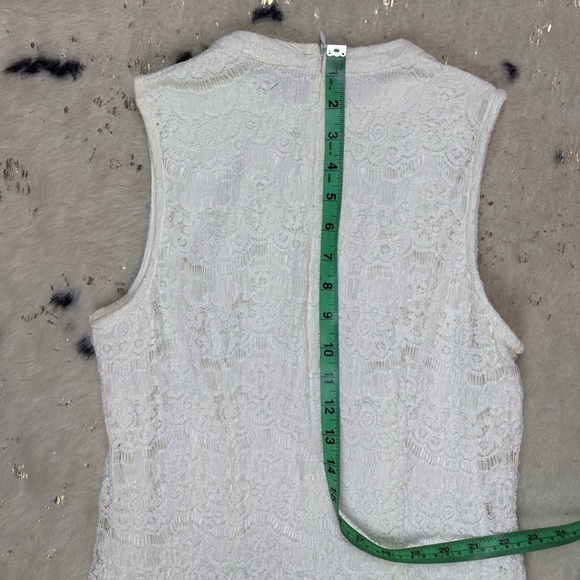 Rebellion White Lace High Neck Sleeveless Bride Mini Dress Size Medium - Picture 7 of 8